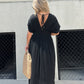 ⏰ Limited time special! V-neck slit lazy long skirt|Thin and versatile, limited time reduction 💥