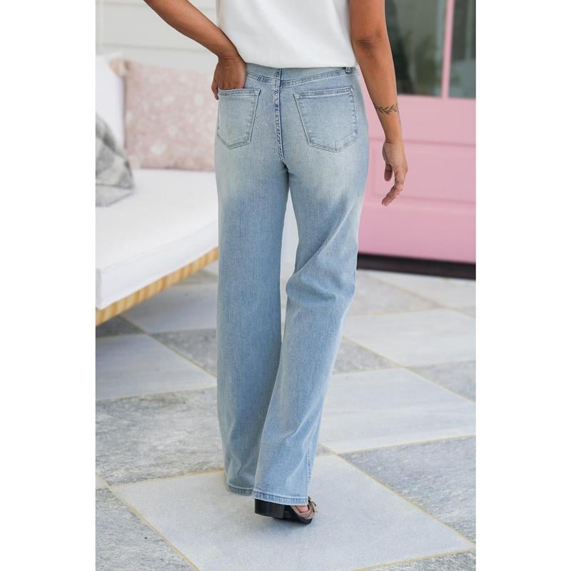 👖 High Rise Vintage Jeans – Tummy Control, Straight Leg for Everyday