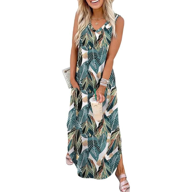 🎉Holiday Sale-60% Off🌷Summer Dresses Maxi Dress Vacation Beach Sundresses with Pockets