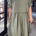 🚨Urgent discount! Round neck loose top & long skirt set, a must-have for women's fashion.