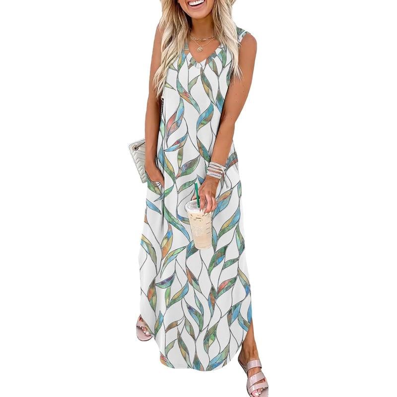 🎉Holiday Sale-60% Off🌷Summer Dresses Maxi Dress Vacation Beach Sundresses with Pockets