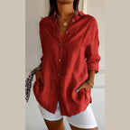 💕Classic Pleated Textured Single-Breasted Lapel Shirt for Women