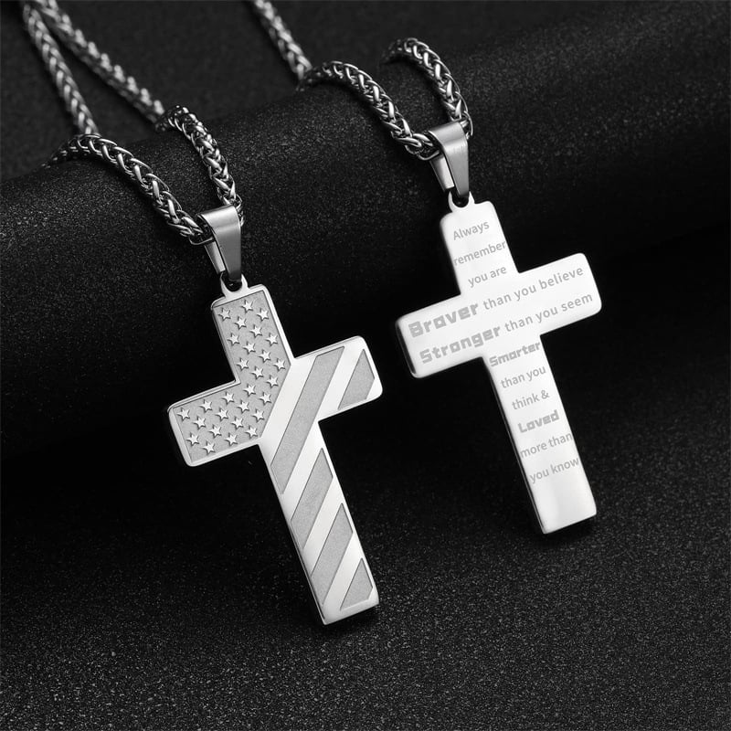 🏆Flash Sale⚡50K+ SOLD! Almost Gone-💥🎉✨Flag Cross Necklace,Best Gifts