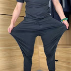 🎯👨‍🦱 Men's Casual Sports Two - Piece Set 🤸‍♂️ | Short Sleeve & Long Pants 👖