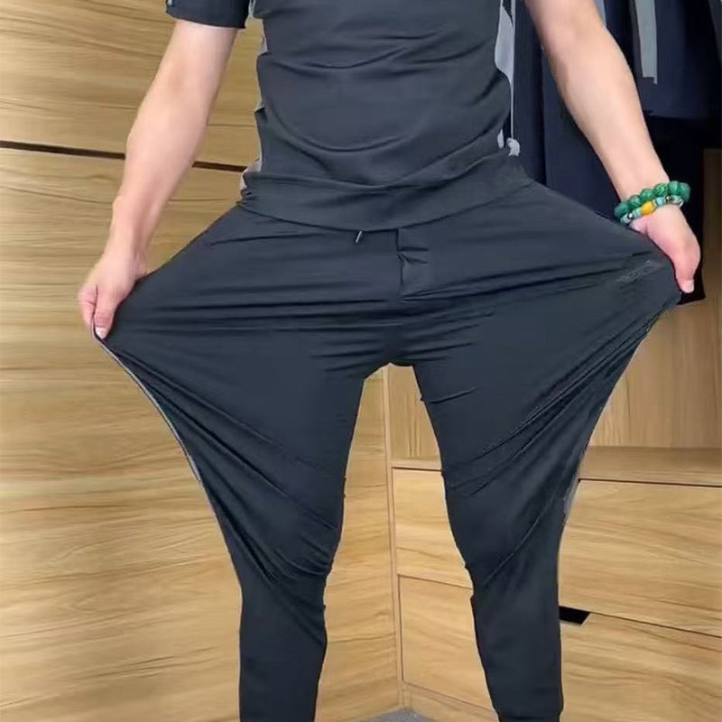 🎯👨‍🦱 Men's Casual Sports Two - Piece Set 🤸‍♂️ | Short Sleeve & Long Pants 👖