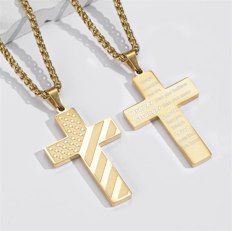 🏆Flash Sale⚡50K+ SOLD! Almost Gone-💥🎉✨Flag Cross Necklace,Best Gifts