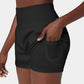 🔥 Limited time 53% OFF! Nylon high-rise yoga shorts 🎽 with side pockets 2-in-1
