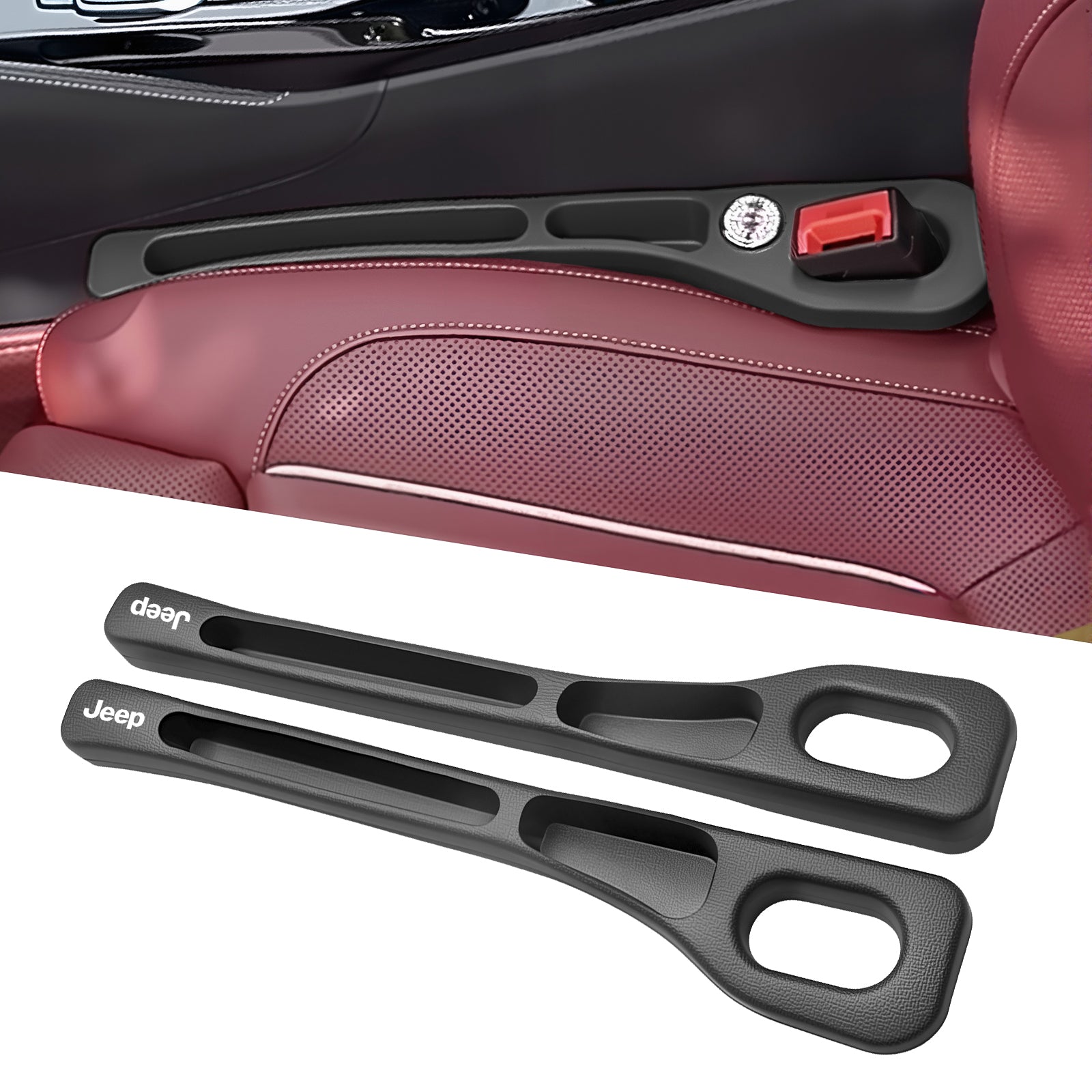 Eptchn Car Seats Gap Filler Dual with Belt Slot