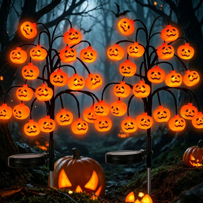 🎃 Vorab‑Kauf! Bei 2 Stück und mehr kostenloser Versand🎃 Neue Halloween Solar‑Baumleuchte mit Bodenstecker – 4 Motive: Kürbis, Geist, Schädel, Fledermaus
