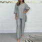 🎉Sizzling 60% Off! Women's Long Sleeve High - Waisted Wide Leg Pants Suit 🔥