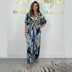 🔥Slimming tool! Women's large size leaf print bodysuit, the elastic belt outlines the curves.