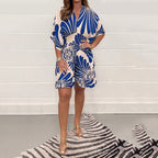 💕Last day! Only £12.98 - Women's Plant - Printed Casual Short Jumpsuit