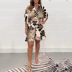 💕Last day! Only £12.98 - Women's Plant - Printed Casual Short Jumpsuit