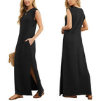 🌟 High-end iron-free! Women's loose slit skirt, free to drape and show temperament~