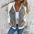 Women's Creative Denim Splicing Jacket 🧥 – Edgy Streetwear for Daily Cool Looks