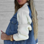 Women's Creative Denim Splicing Jacket 🧥 – Edgy Streetwear for Daily Cool Looks