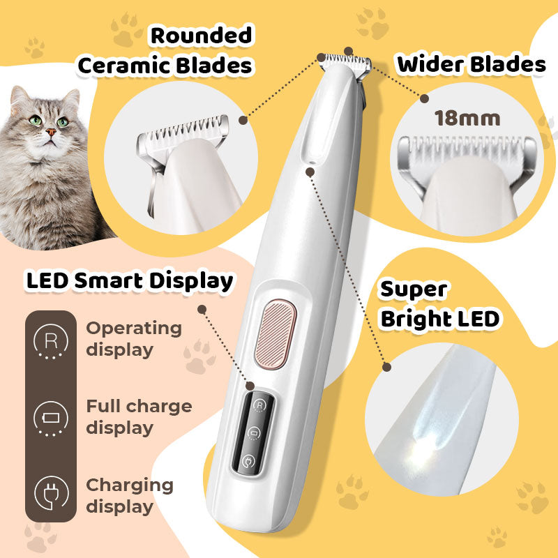 🐾 PET CARE UPGRADE - LED light pet shaver illuminates every trim!
