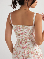🔥Summer Sale🔥🌸Strapless dress with floral print at the waist🌺