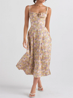 🔥Summer Sale🔥🌸Strapless dress with floral print at the waist🌺