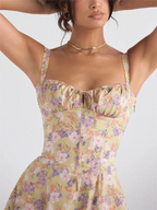 🔥Summer Sale🔥🌸Strapless dress with floral print at the waist🌺