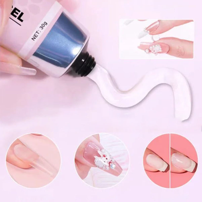Press-On-Nails Kit (Gel Glue + UV Light + Nail Remover)
