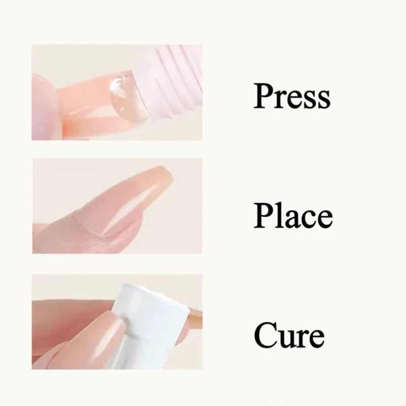 Press-On-Nails Kit (Gel Glue + UV Light + Nail Remover)