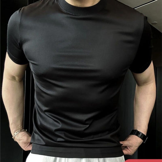 Men's Mercerized Breathable Ice Silk Short-sleeve T-shirt