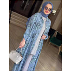 Floral Print Long Sleeve Lapel Buttoned Maxi Dress