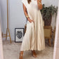 Sleeveless Pleated Simple Solid Color Dress