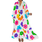 🌸Flower skirt-55% OFF🌸Retro Loose Long-Sleeved Pleated Long Dress