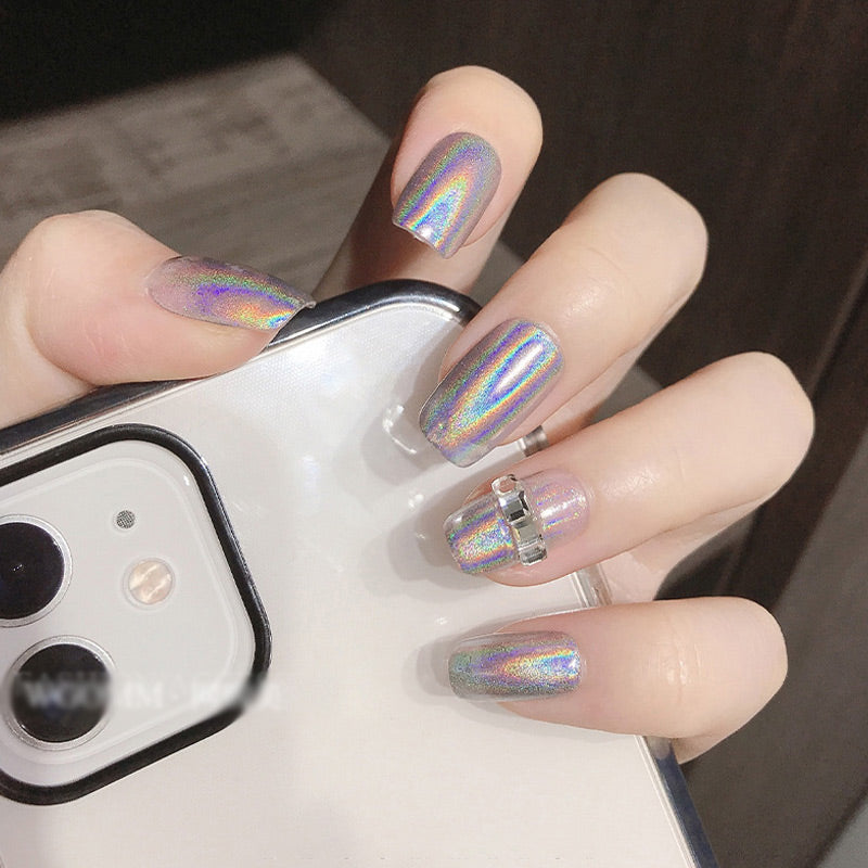 Super Bright Solid Nail Powder with Mirror Effect