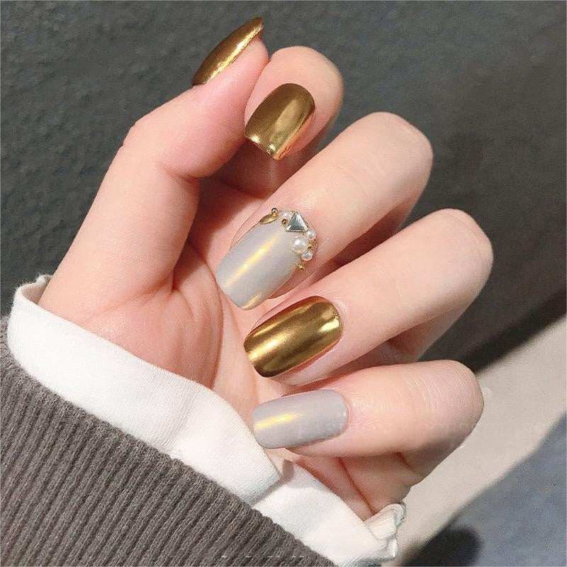 Super Bright Solid Nail Powder with Mirror Effect