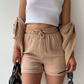 LONG SLEEVE SHIRT SHORT SET