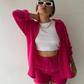 LONG SLEEVE SHIRT SHORT SET