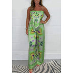 ✨Big price reduction✨Women's Spaghetti Strap Printed Top & Loose Pants 2-Piece Set