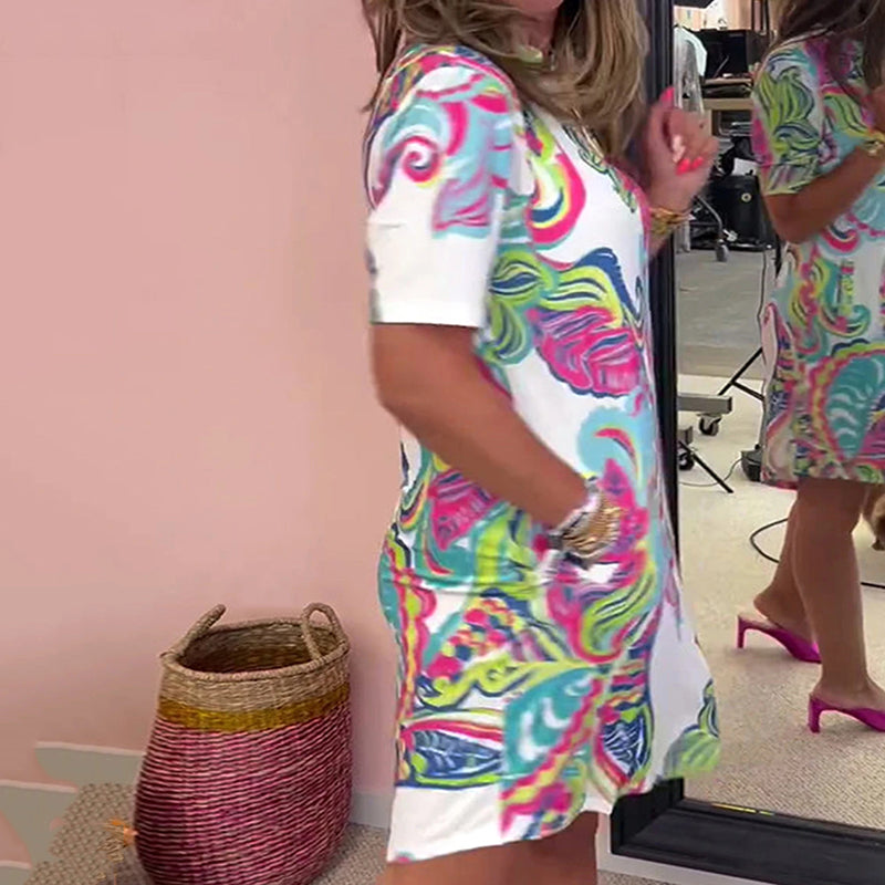 🌷Hot Deal! Colorful Printed V - Neck Women’s Dress🌸