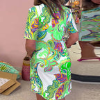 🌷Hot Deal! Colorful Printed V - Neck Women’s Dress🌸