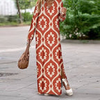 🔥For a limited time 26% discount🔥Boho Long Sleeve V-Neck Dress