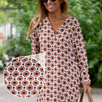 🔥For a limited time 26% discount🔥Boho Long Sleeve V-Neck Dress