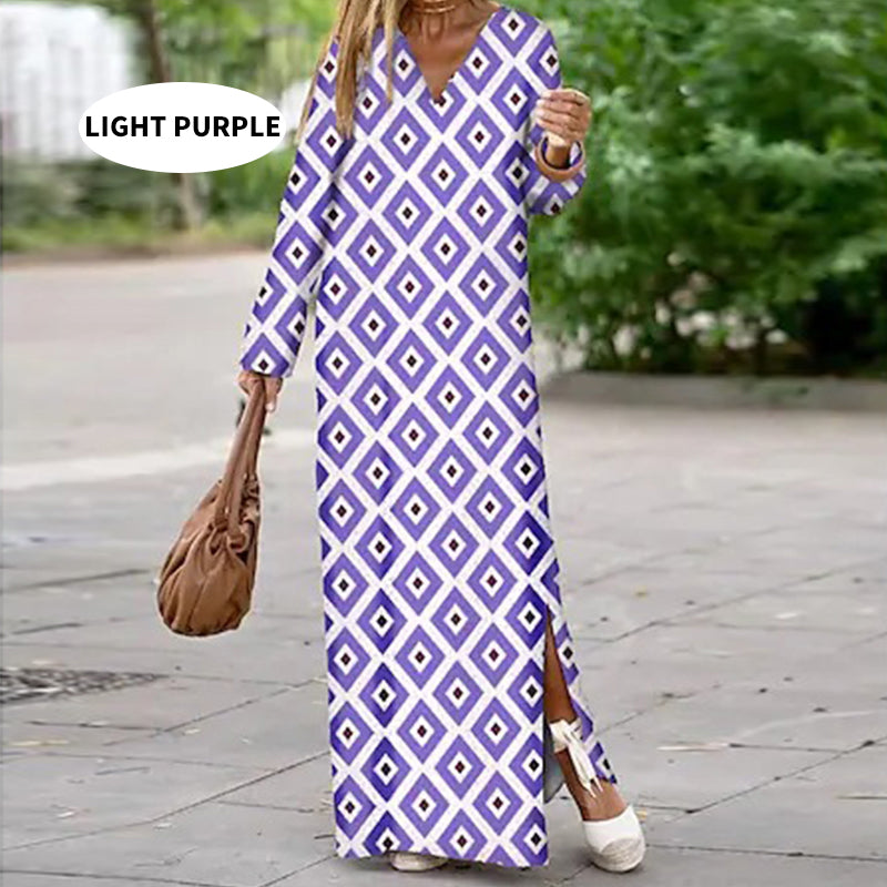 🔥For a limited time 26% discount🔥Boho Long Sleeve V-Neck Dress