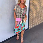 🔥2025 HOT SALE🔥🥰 V-Neck Printed Loose Dress