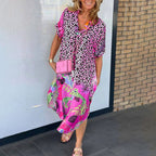 🔥2025 HOT SALE🔥🥰 V-Neck Printed Loose Dress