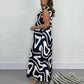 💕Time-limited discount💕Women's Summer Ruffled Wide-Leg Jumpsuit With Geometric Prints