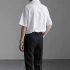 Men's Short-Sleeved Thin Shirt with Cuban Collar