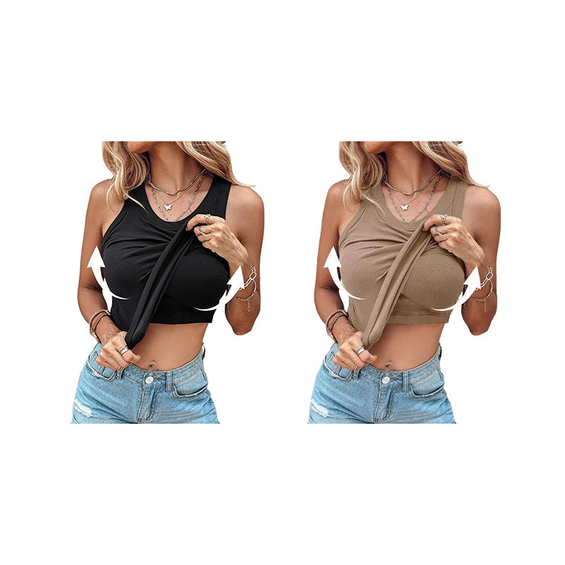 💖LAST DAY 65% OFF Ribbed💖Tank w/Shelf Bra|2 pieces and 10% 🔥 off