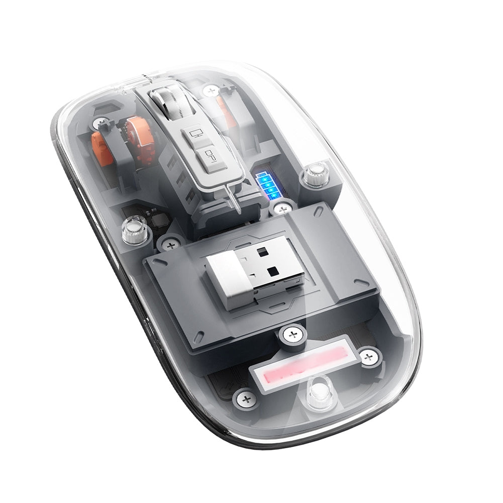 🌟Amazing Universal Mouse!🌟Rechargeable Transparent Shell Bluetooth Wireless Mouse
