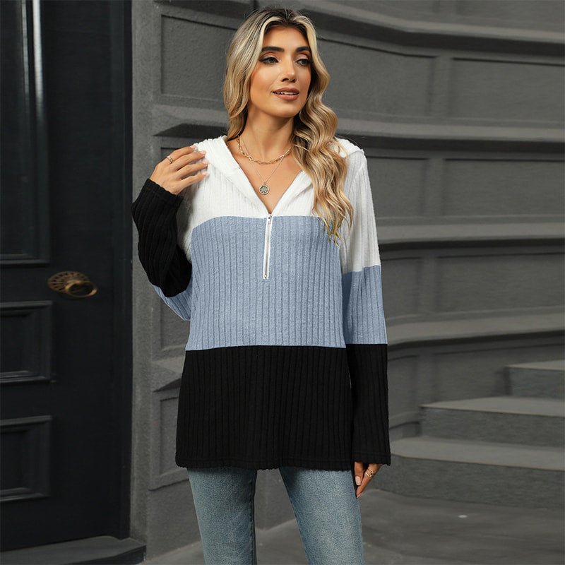 ✨Hot Sale 41% OFF✨Women's Color Block Hooded Sweater