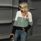 ✨Hot Sale 41% OFF✨Women's Color Block Hooded Sweater