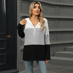 ✨Hot Sale 41% OFF✨Women's Color Block Hooded Sweater