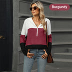 ✨Hot Sale 41% OFF✨Women's Color Block Hooded Sweater